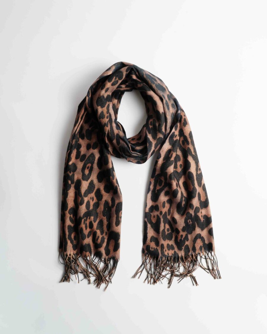 Violet Καφέ Λεοπάρ Εσάρπα