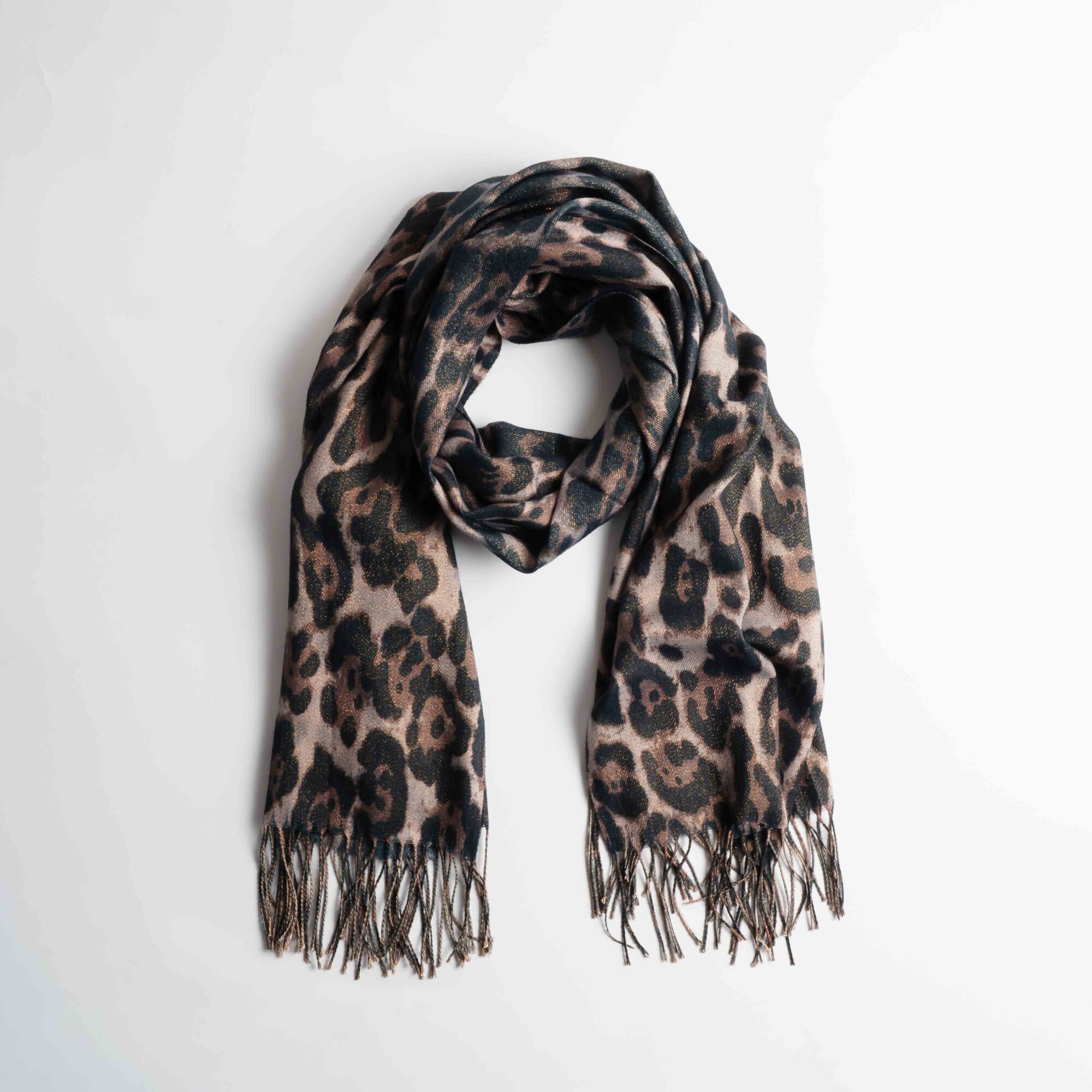 Violet Γκρι Μπεζ Λεοπάρ Εσάρπα