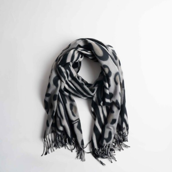 Aelia Γκρι Μαύρη Εσάρπα