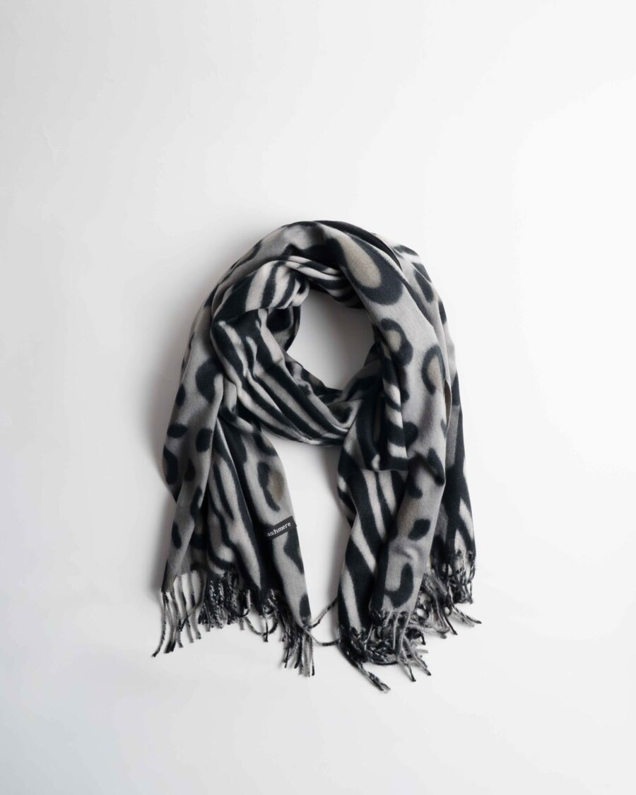 Aelia Γκρι Μαύρη Εσάρπα