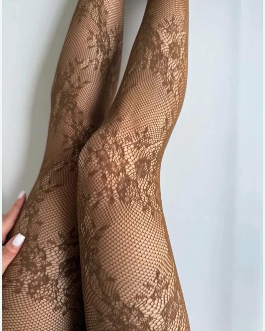 Καλσόν Καφέ Ανοιχτό Δαντέλα