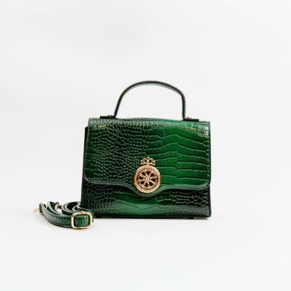 Monic Πράσινη Κροκό Τσάντα