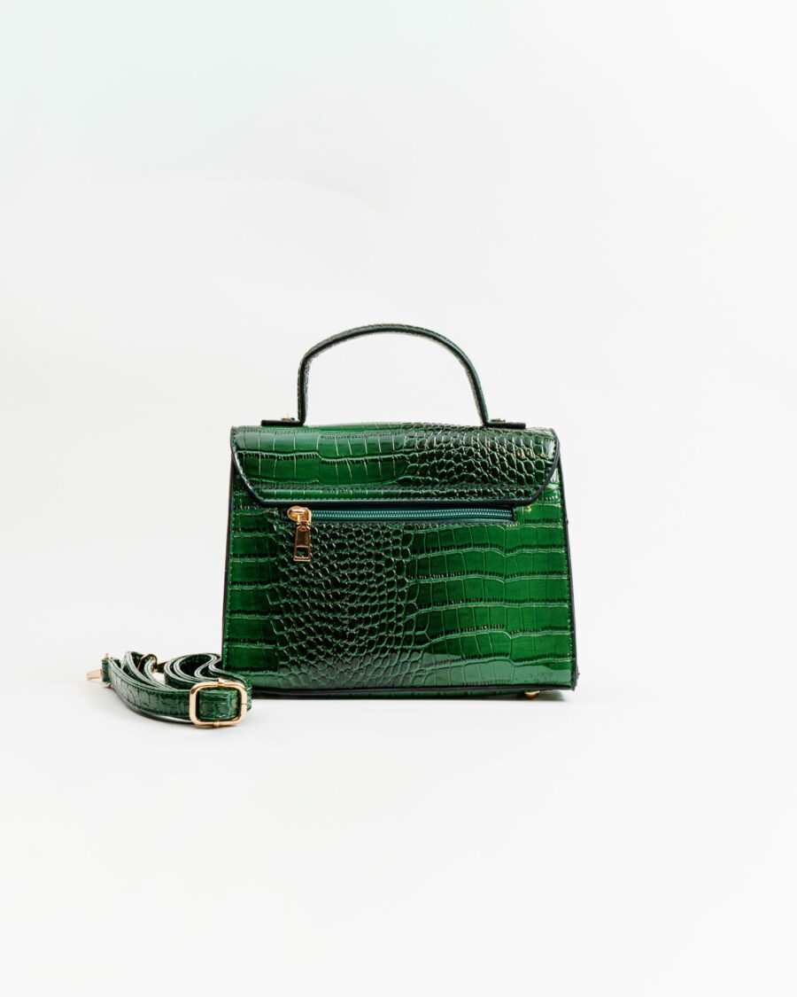 Monic Πράσινη Κροκό Τσάντα