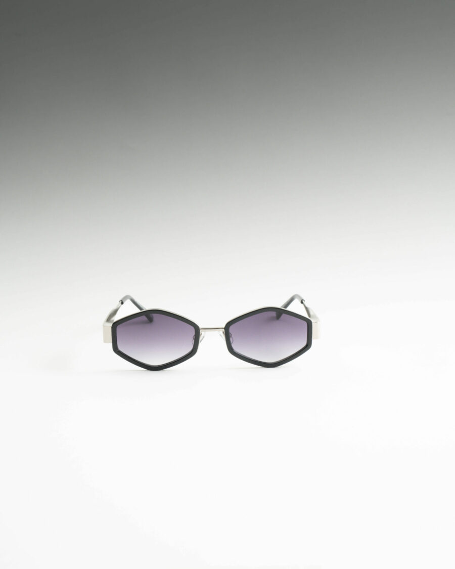 Adelin Ασημί Μαύρα Γυαλιά Ηλίου