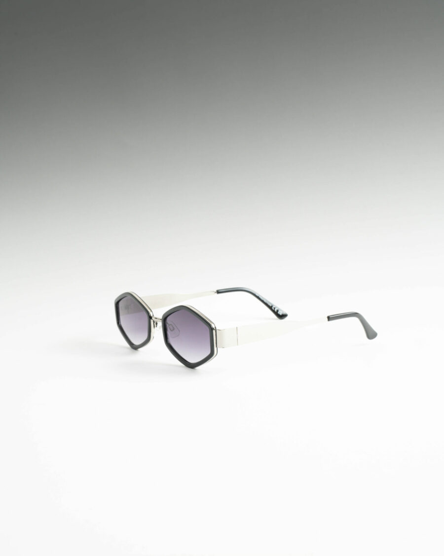 Adelin Ασημί Μαύρα Γυαλιά Ηλίου