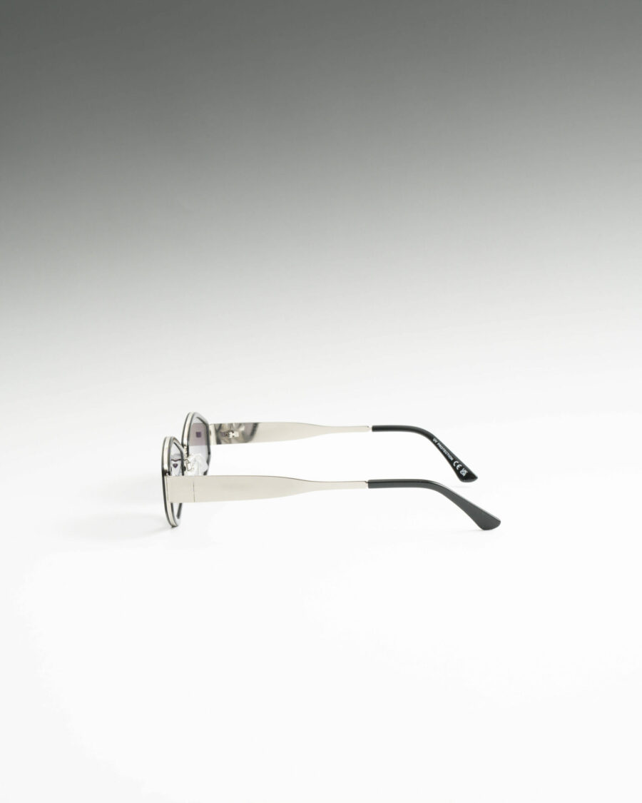 Adelin Ασημί Μαύρα Γυαλιά Ηλίου