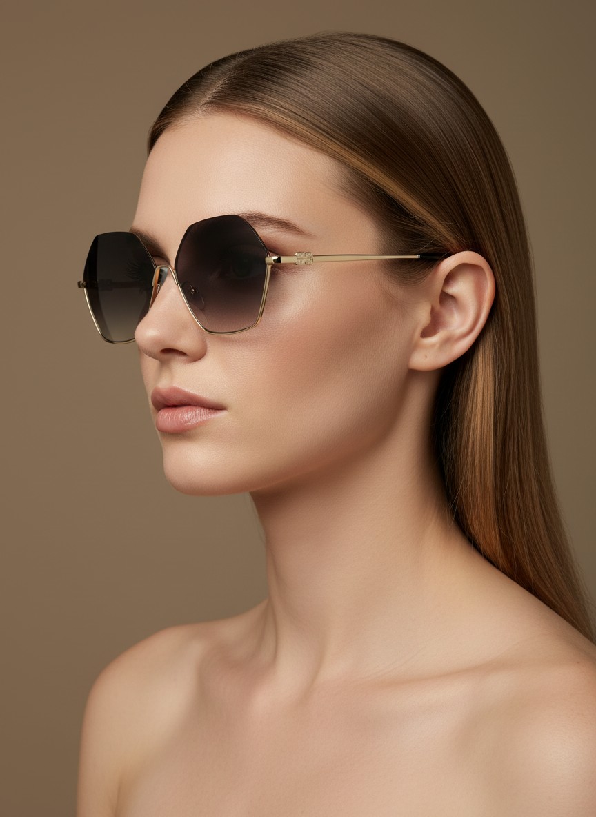 Gigi Χρυσά Γυαλιά Ηλίου Μαύρα Ντεγκράντε