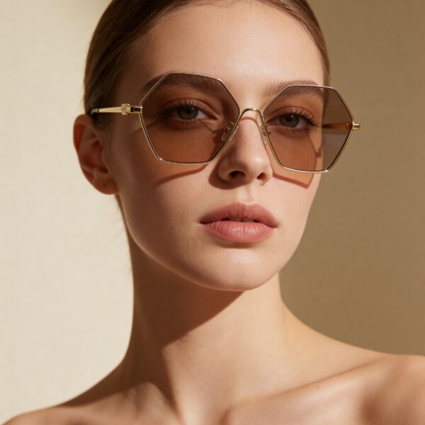 Gigi Χρυσά Γυαλιά Ηλίου Μπεζ Διάφανα