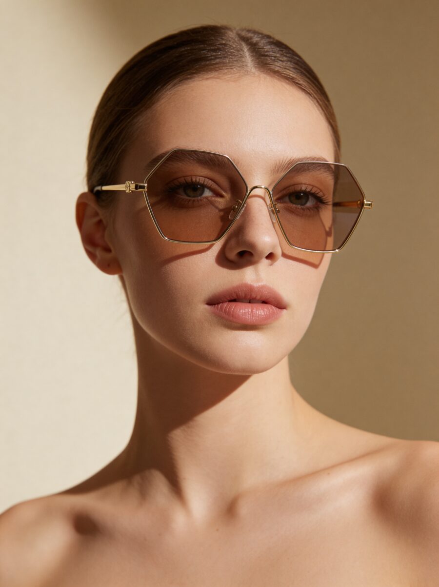 Gigi Χρυσά Γυαλιά Ηλίου Μπεζ Διάφανα