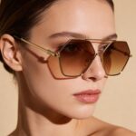 Gigi Χρυσά Γυαλιά Ηλίου Μπεζ Διάφανα