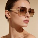 Gigi Χρυσά Γυαλιά Ηλίου Μπεζ Διάφανα