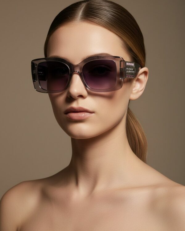 Noni Γυαλιά Ηλίου Γκρι Διάφανα με Ασημένιες Μεταλλικές Λεπτομέρειες