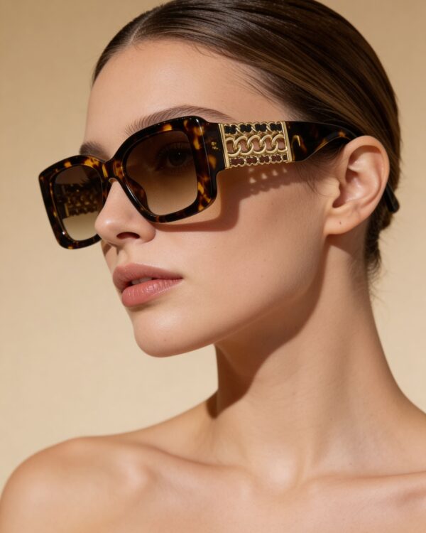 Noni Γυαλιά Ηλίου Καφέ Ταρταρούγα με Χρυσές Μεταλλικές Λεπτομέρειες