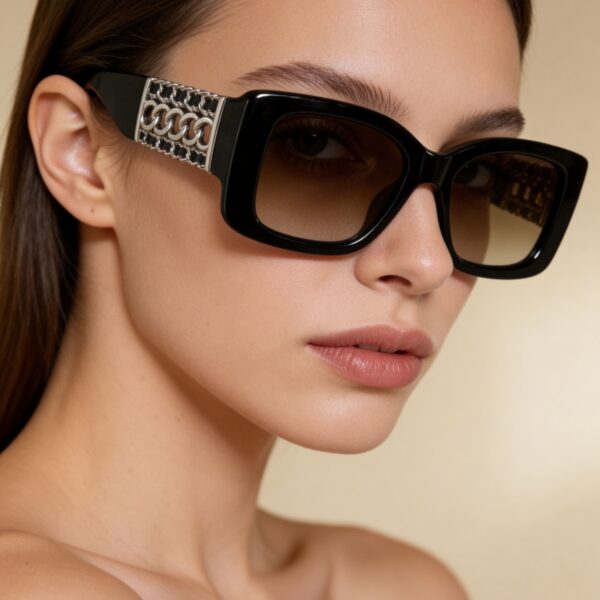 Noni Γυαλιά Ηλίου Σκούρο Καφέ με Ασημένιες Μεταλλικές Λεπτομέρειες