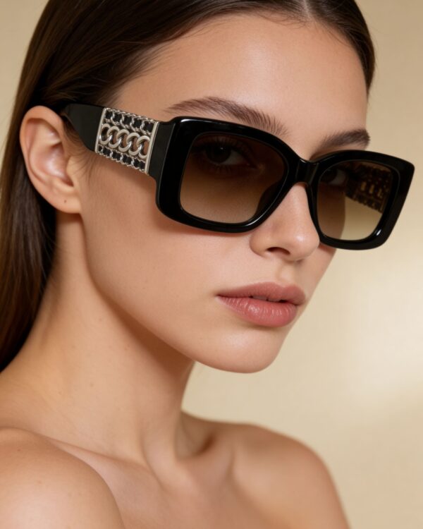 Noni Γυαλιά Ηλίου Σκούρο Καφέ με Ασημένιες Μεταλλικές Λεπτομέρειες