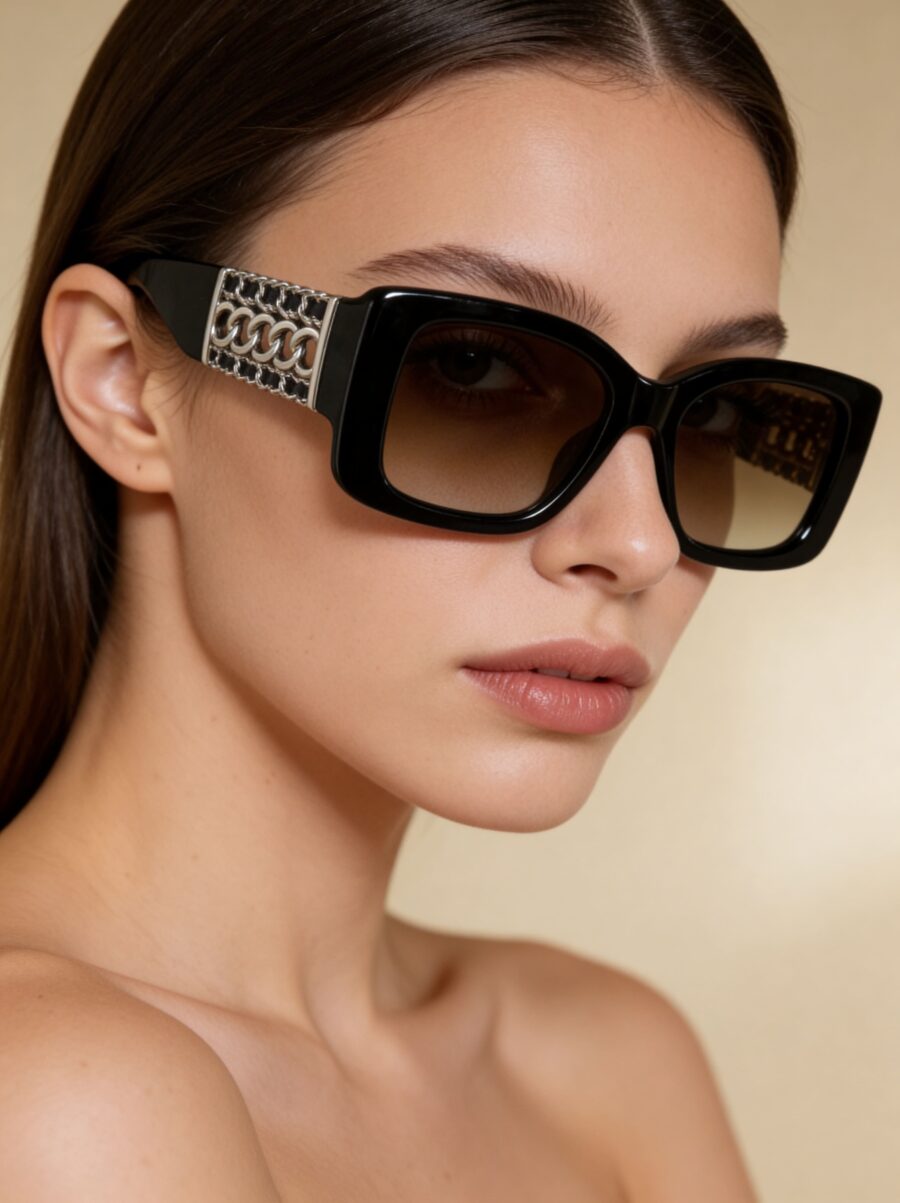 Noni Γυαλιά Ηλίου Σκούρο Καφέ με Ασημένιες Μεταλλικές Λεπτομέρειες