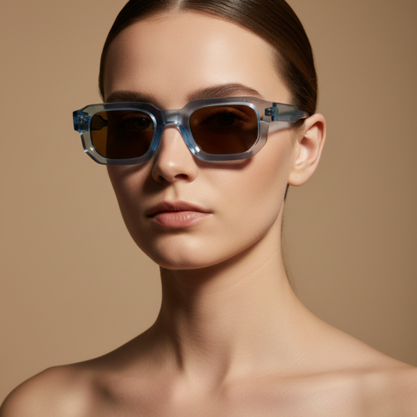 Rea γαλάζιο διάφανο με καφέ φακό