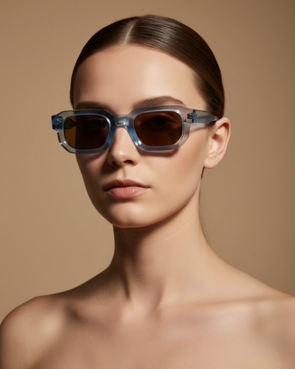 Rea γαλάζιο διάφανο με καφέ φακό