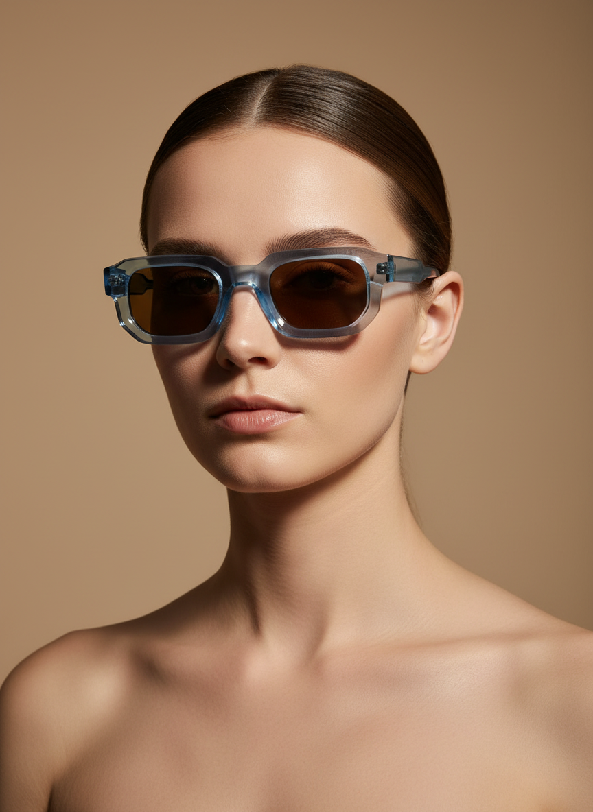 Rea γαλάζιο διάφανο με καφέ φακό