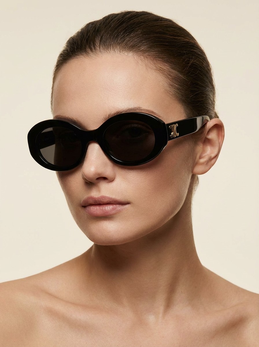Dafni Μαύρα Οβάλ Γυαλιά Ηλίου
