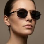 Lila Χρυσά Μαύρα Γυαλιά Ηλίου