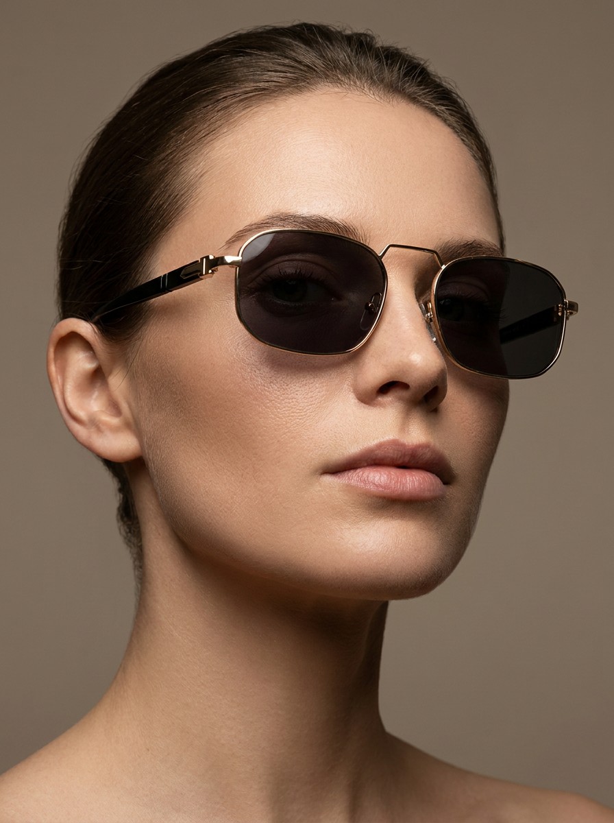 Lila Χρυσά Μαύρα Γυαλιά Ηλίου