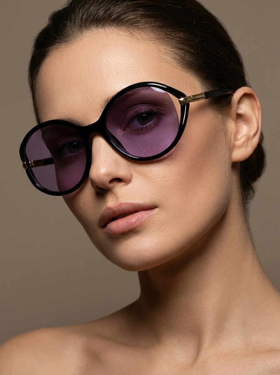 Lol Μαύρο Μωβ Διάφανα Γυαλιά Ηλίου