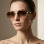 Geok Καφέ 3d Μεταλλικά Γυαλιά ηλίου