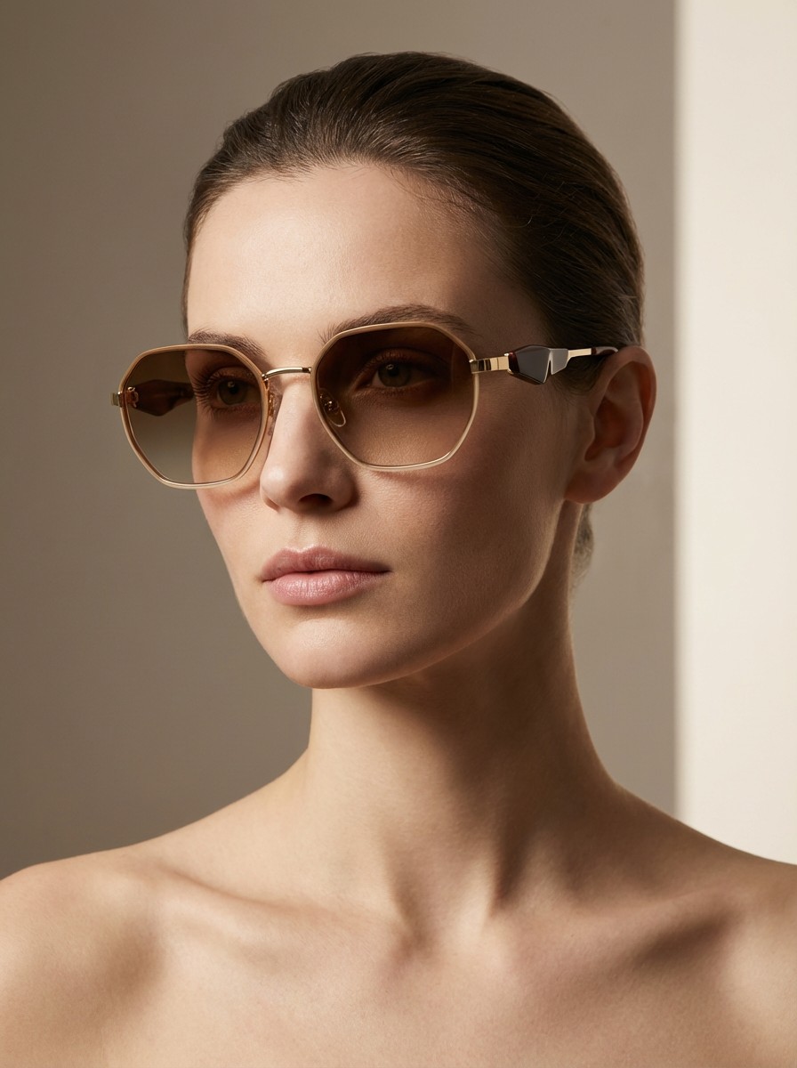 Geok Καφέ 3d Μεταλλικά Γυαλιά ηλίου