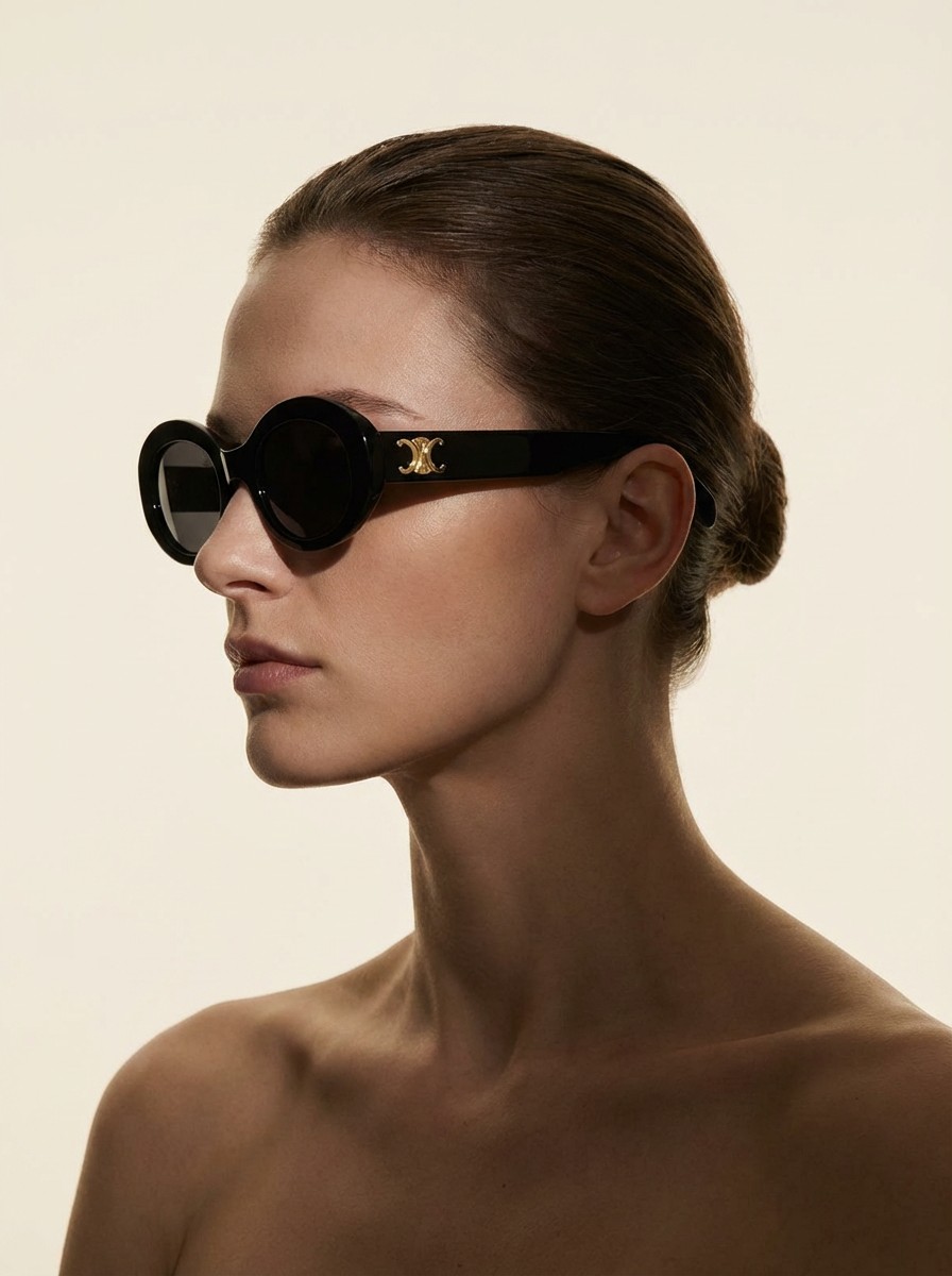 Dafni Μαύρα Οβάλ Γυαλιά Ηλίου