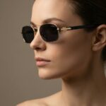 Lila Χρυσά Μαύρα Γυαλιά Ηλίου