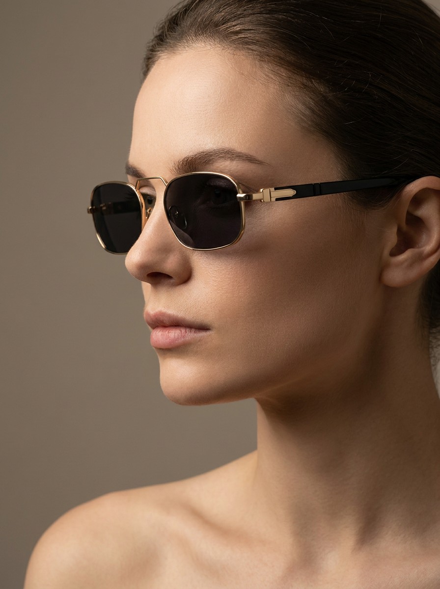 Lila Χρυσά Μαύρα Γυαλιά Ηλίου