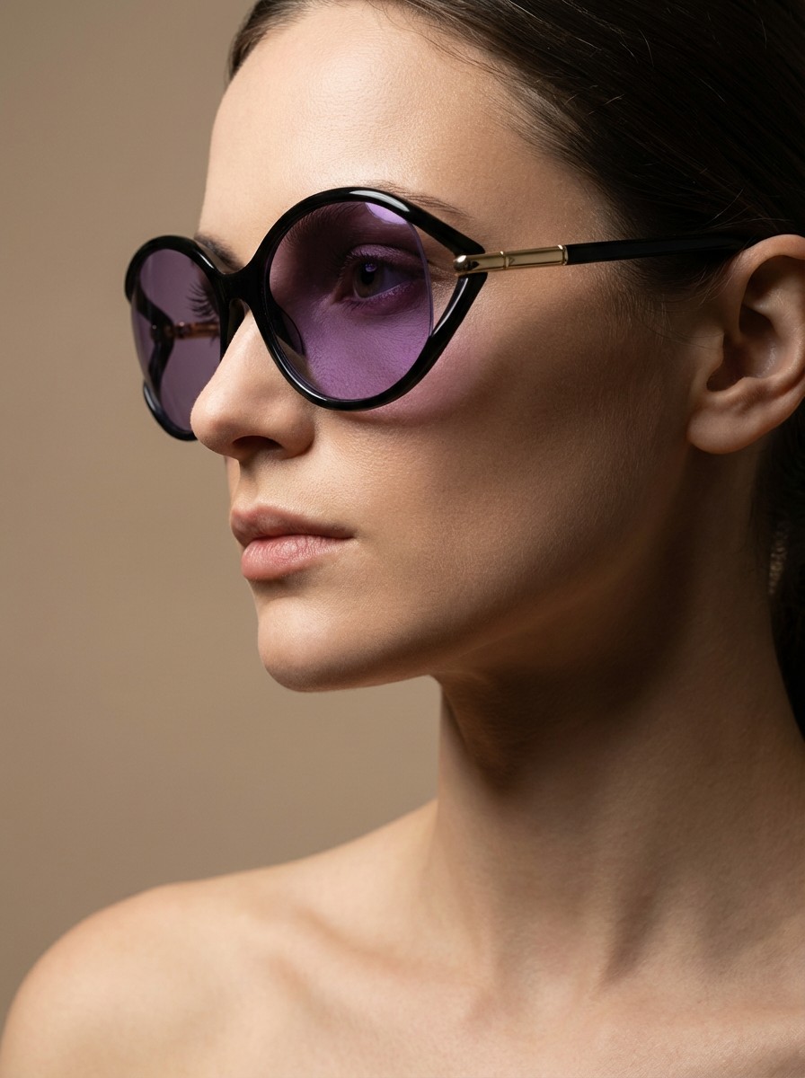 Lol Μαύρο Μωβ Διάφανα Γυαλιά Ηλίου