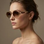 Geok Καφέ 3d Μεταλλικά Γυαλιά ηλίου