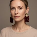 Senia Μπορντό Σκουλαρίκια