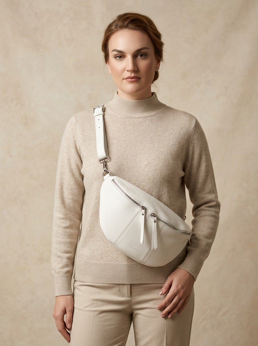 Rova Τσάντα Belt Bag λευκή